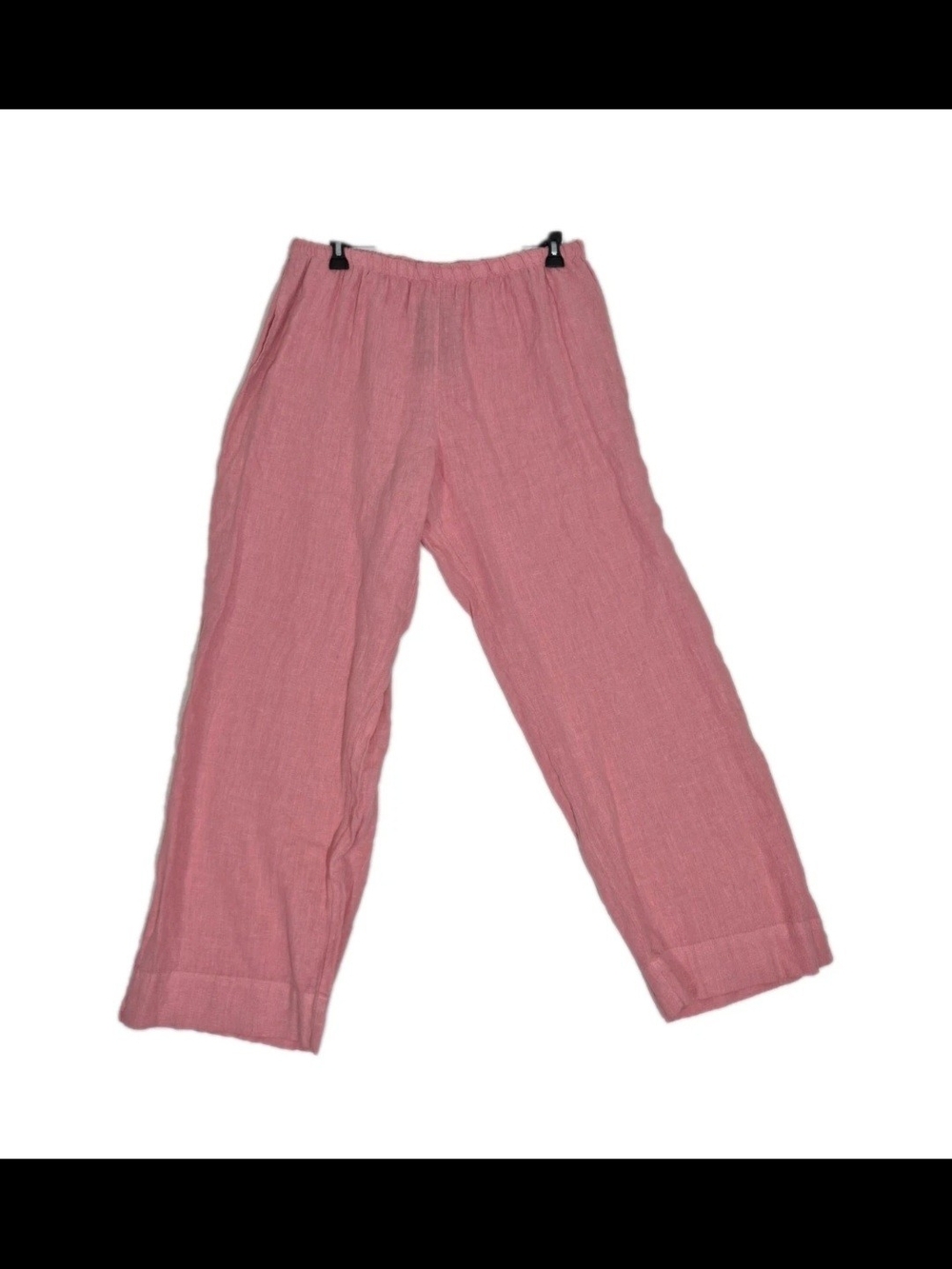 Bryn Walker Pants Womens XXL Pink Linen Wide Leg Pockets Pull On Anka Beach 48